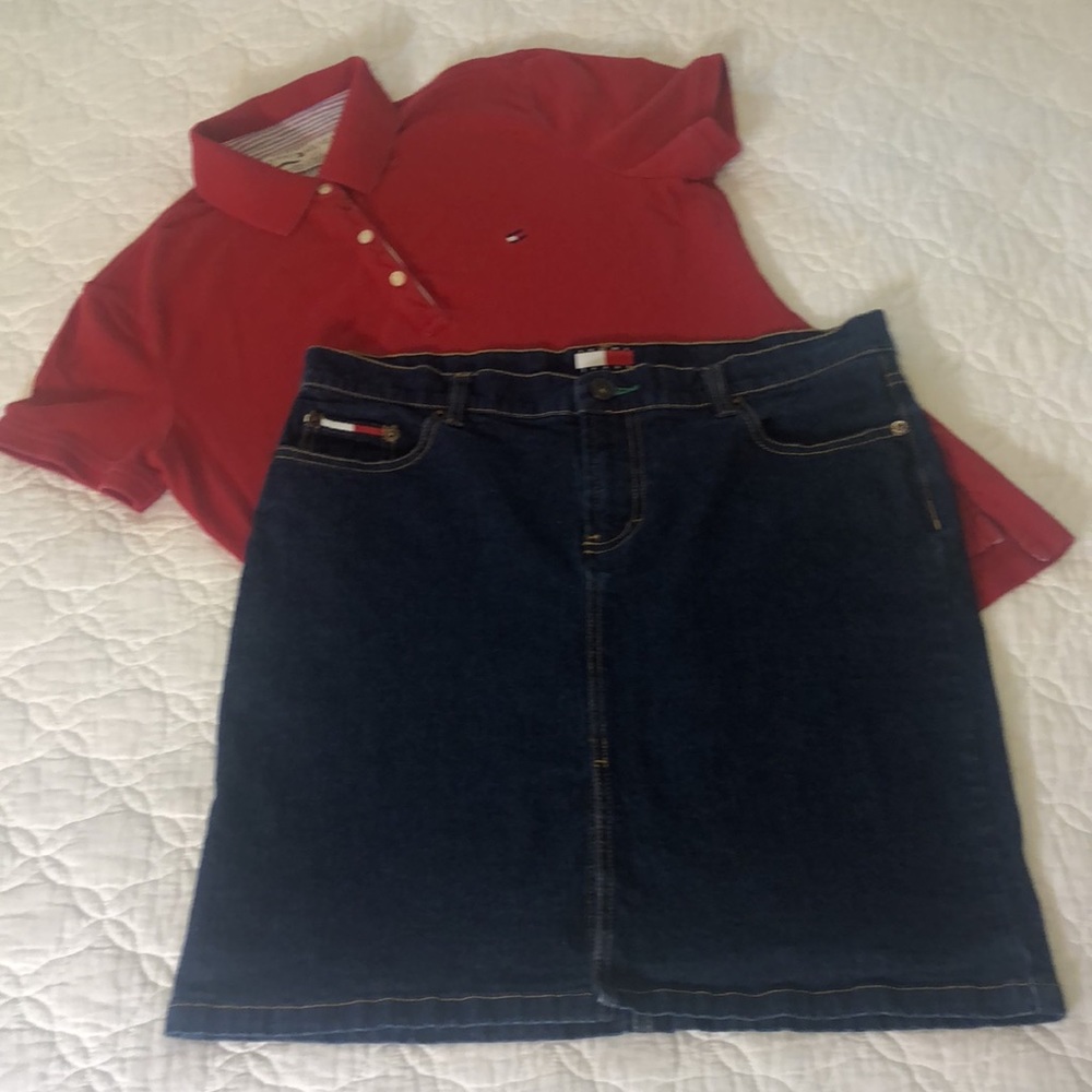 Vtg TH Tommy Jeans Jean Skirt